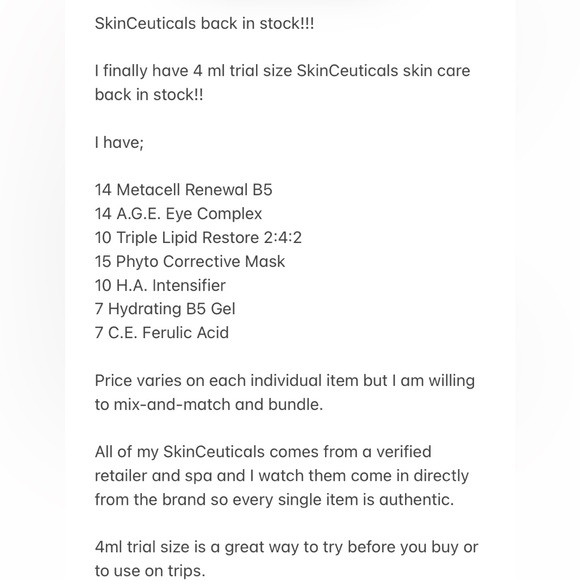 SkinCeuticals Skincare Back In Stock!!! - Picture 1 of 6